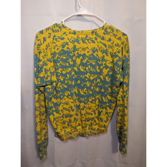 Sundance Free Spirit Horse Print Cardigan Yellow Blue Size Medium Cotton Button - Picture 8 of 10